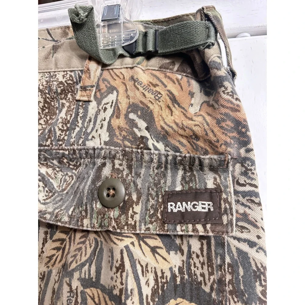 Camo Cargo Pants Green Baggy size MEDIUM Outdoor Cotton 30x31